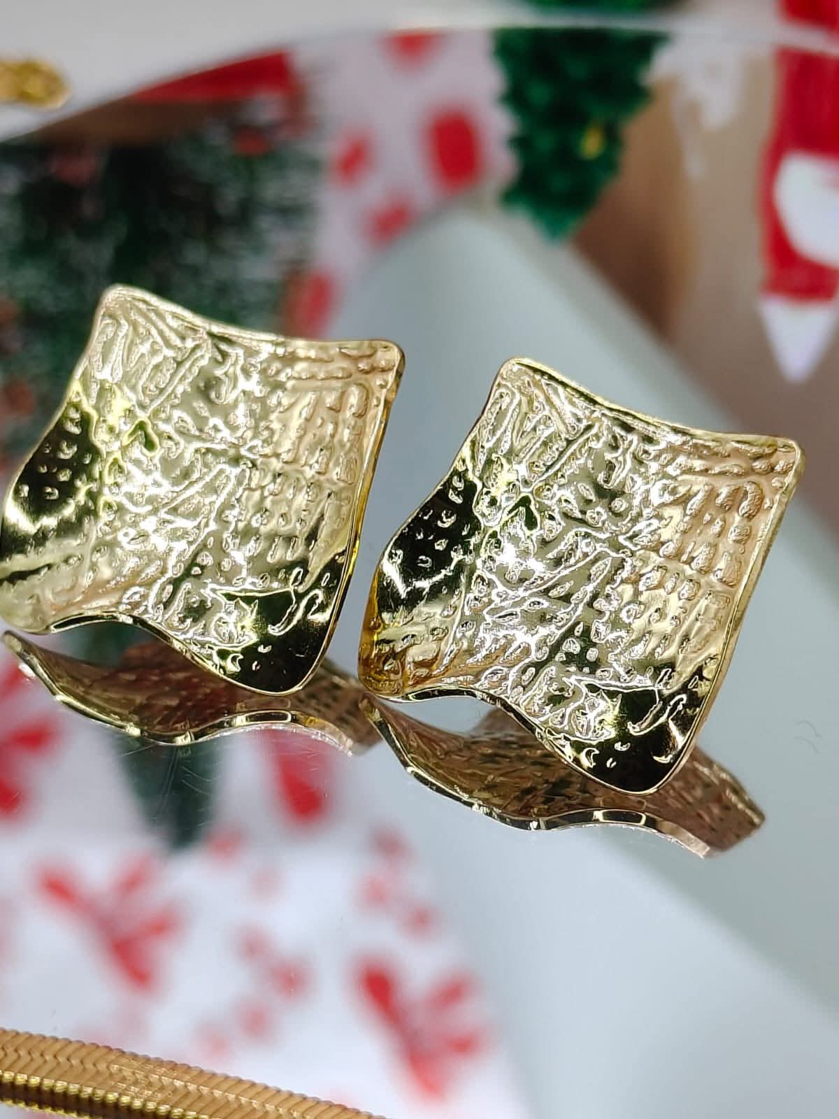 Złoty Zestaw Biżuterii Premium – Kwadrat | Stal Chirurgiczna