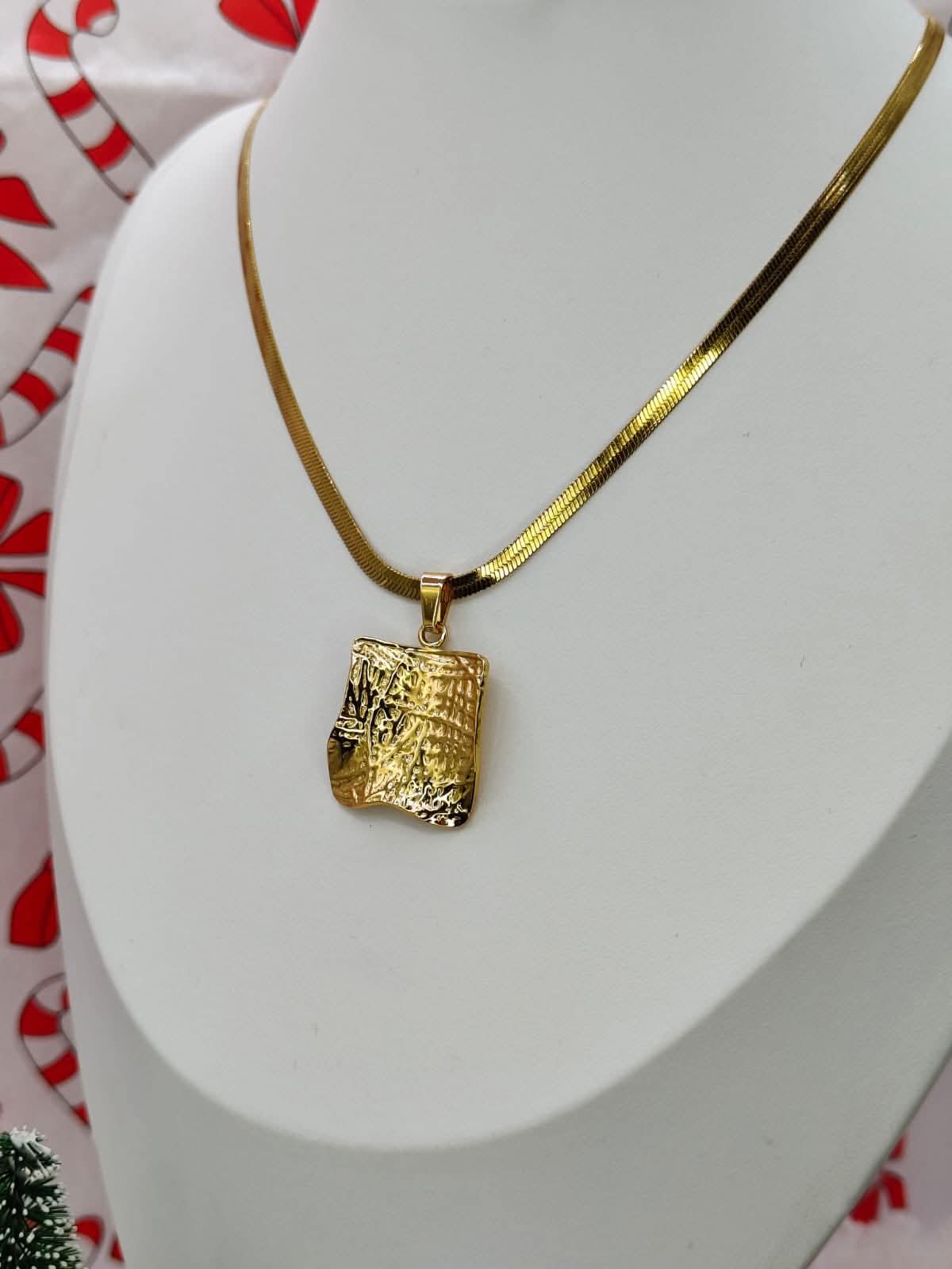 Złoty Zestaw Biżuterii Premium – Kwadrat | Stal Chirurgiczna